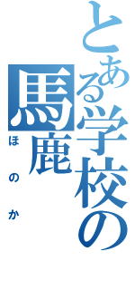 とある学校の馬鹿（ほのか）