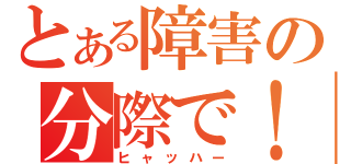 とある障害の分際で！！（ヒャッハー）