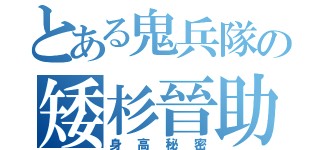 とある鬼兵隊の矮杉晉助（身高秘密）