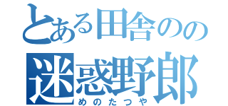 とある田舎のの迷惑野郎（めのたつや）