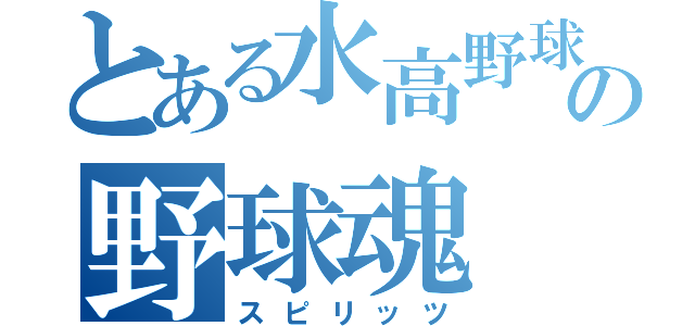 とある水高野球の野球魂（スピリッツ）