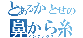 とあるかとせの鼻から糸（インデックス）