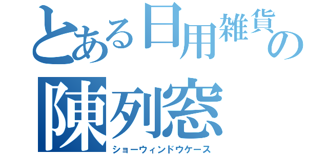 とある日用雑貨店の陳列窓（ショーウィンドウケース）