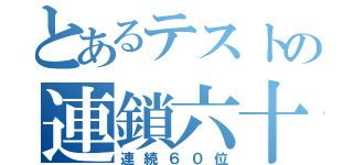 とあるテストの連鎖六十（連続６０位）