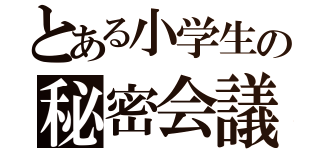 とある小学生の秘密会議（）