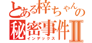 とある梓ちゃんの秘密事件Ⅱ（インデックス）