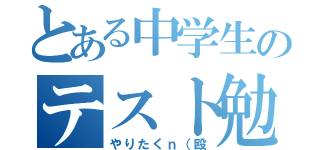 とある中学生のテスト勉強（やりたくｎ（殴）