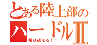 とある陸上部のハードルⅡ（飛び越えろ！！）