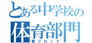 とある中学校の体育部門（青ブロック）