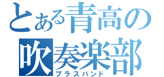 とある青高の吹奏楽部（ブラスバンド）