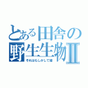 とある田舎の野生生物Ⅱ（それはもしかして猪）