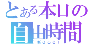 とある本日の自由時間（（折０ω０））