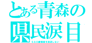 とある青森の県民涙目（ＳＡＯ劇場版を放送しない）