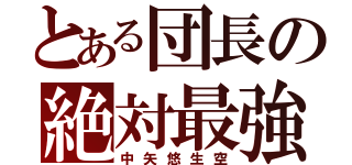 とある団長の絶対最強（中矢悠生空）