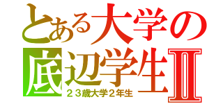 とある大学の底辺学生Ⅱ（２３歳大学２年生）