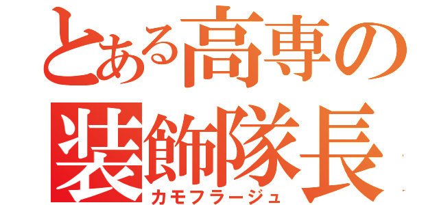 とある高専の装飾隊長（カモフラージュ）