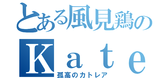 とある風見鶏のＫａｔｅｇｏｒｉｅ５（孤高のカトレア）