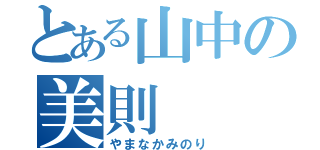 とある山中の美則（やまなかみのり）