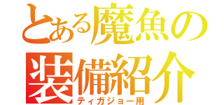 とある魔魚の装備紹介４（ティガジョー用）