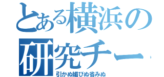 とある横浜の研究チーム（引かぬ媚びぬ省みぬ）