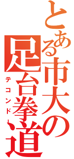 とある市大の足台拳道（テコンドー）