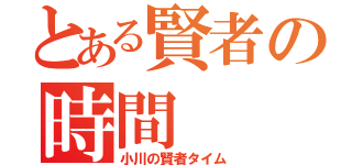 とある賢者の時間（小川の賢者タイム）