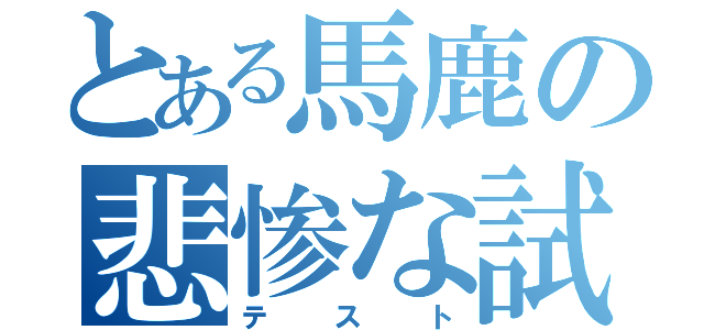 とある馬鹿の悲惨な試験（テスト）