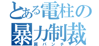 とある電柱の暴力制裁（肩パンチ）