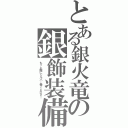 とある銀火竜の銀飾装備（もっと腕にシルバー巻くとかさ！）