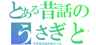 とある昔話のうさぎとかめ（サボるのはかめだった）