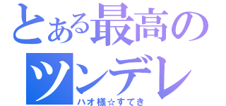 とある最高のツンデレ姫様（ハオ様☆すてき）