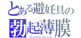 とある避妊具の勃起薄膜（　フレンチレターコンドーム）