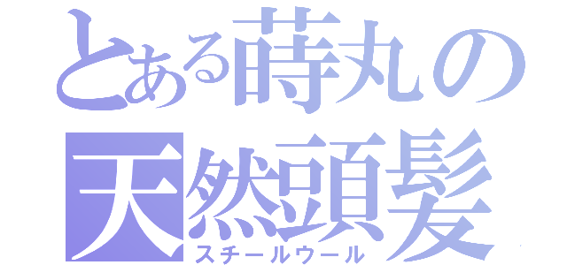 とある蒔丸の天然頭髪（スチールウール）