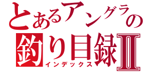 とあるアングラの釣り目録Ⅱ（インデックス）