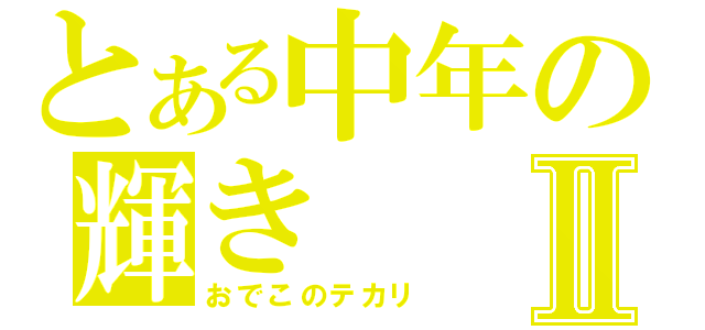 とある中年の輝きⅡ（おでこのテカリ）