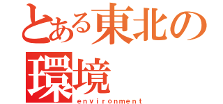 とある東北の環境（ｅｎｖｉｒｏｎｍｅｎｔ）