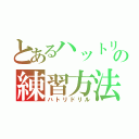 とあるハットリの練習方法（ハトリドリル）