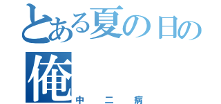 とある夏の日の俺（中二病）