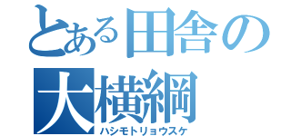 とある田舎の大横綱（ハシモトリョウスケ）