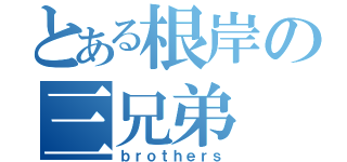 とある根岸の三兄弟（ｂｒｏｔｈｅｒｓ）