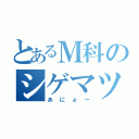 とあるＭ科のシゲマツ（あにょー）