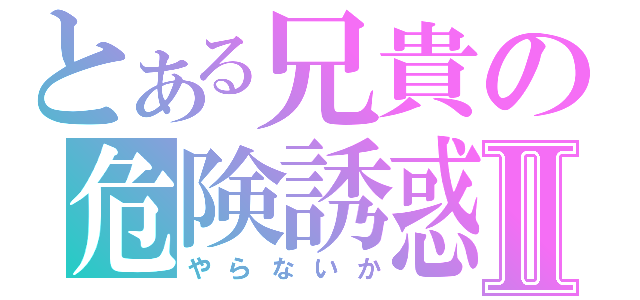 とある兄貴の危険誘惑Ⅱ（やらないか）