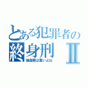 とある犯罪者の終身刑Ⅱ（強姦罪は重いよね）