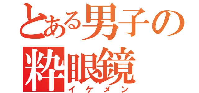 とある男子の粋眼鏡（イケメン）