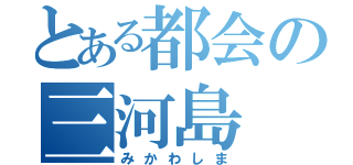 とある都会の三河島（みかわしま）