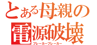 とある母親の電源破壊（ブレーカーブレーカー）