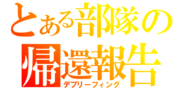 とある部隊の帰還報告（デブリーフィング）