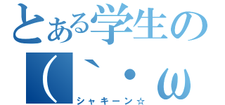 とある学生の（｀・ω・´）（シャキーン☆）