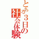 とある３日の社会体験（）