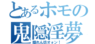 とあるホモの鬼隠淫夢（隠れん坊オォン！）